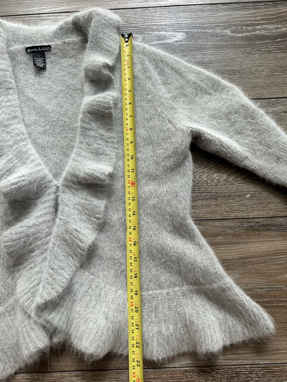 Alexandra Bartlett feminine/vintage inspired Ruffle-Trim Cardigan/ angora/large - Picture 10 of 11